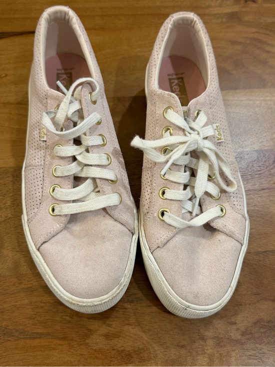 Keds Shoes - Keds Pink/Lavender Suede Low-Top Lace Sneakers with Gold Eyelets Size 7